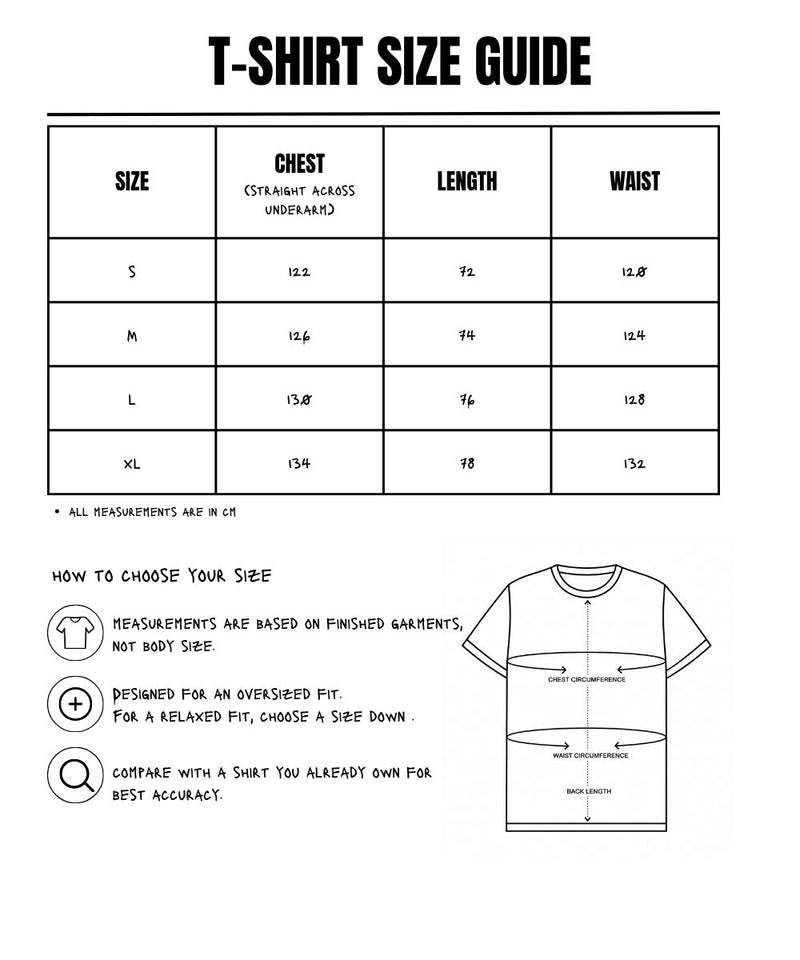 Size Measurements for The Closer Look Tee Black