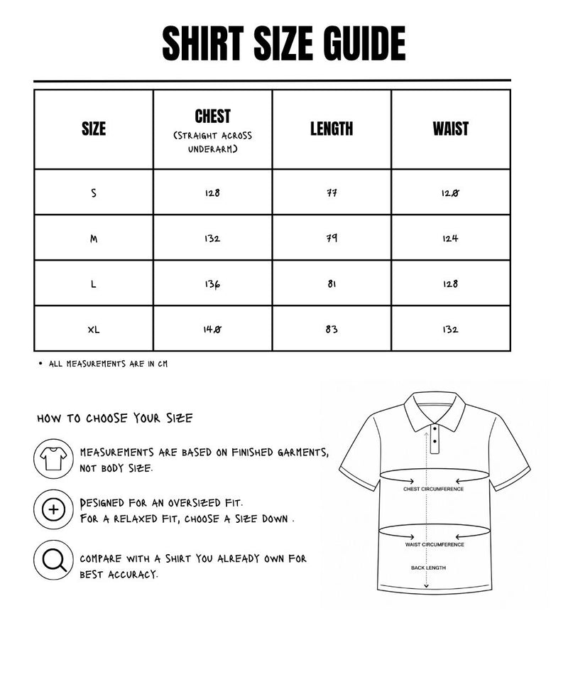 Size Measurements for The Conversation Chest Shirt Green