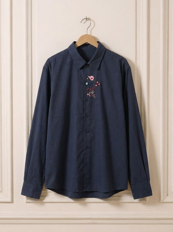 The Conversation Chest Shirt Blue