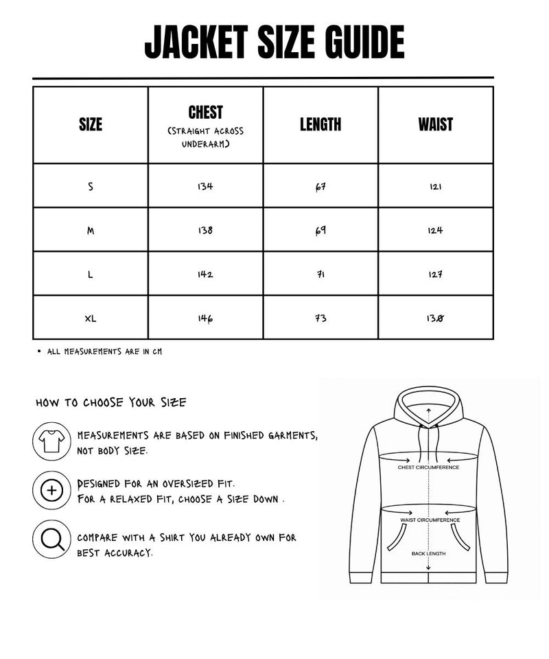 Size Measurements for The Head Turner Jacket