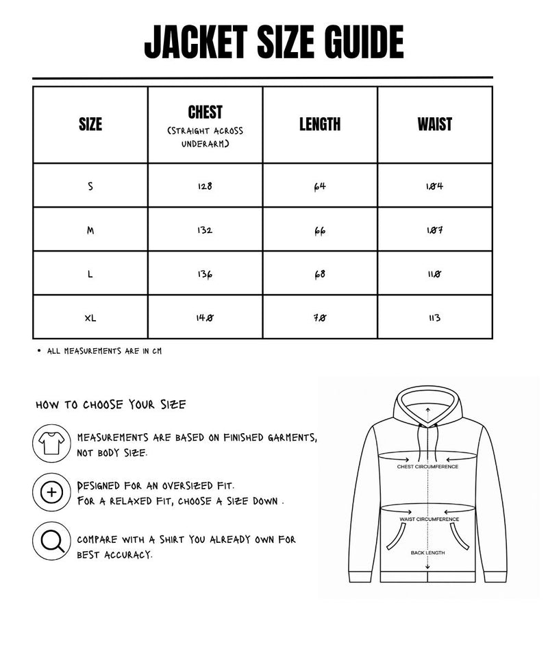 Size Measurements for The Touch Me Jacket