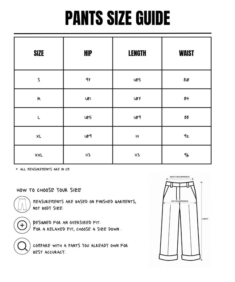 Size Measurements for She Noticed The Pants Trouser Brown